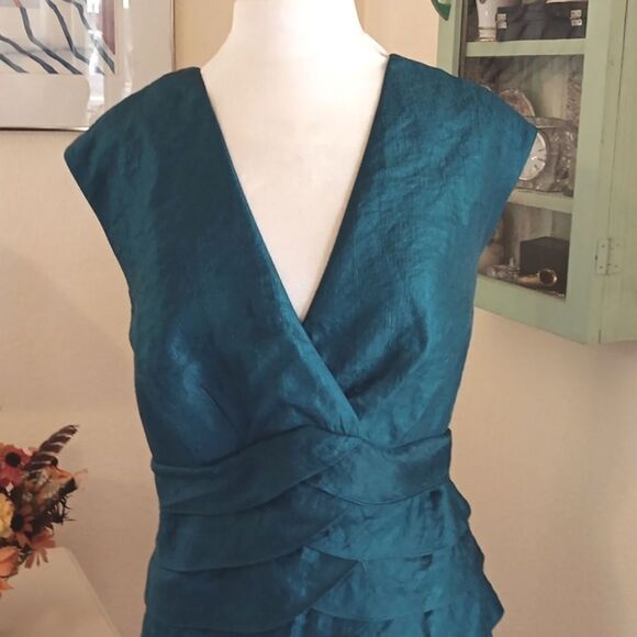 Dressbarn Woman Teal Dressy Dress - Picture 2 of 11
